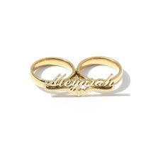 Load image into Gallery viewer, Cursive Two Finger Custom Ring
