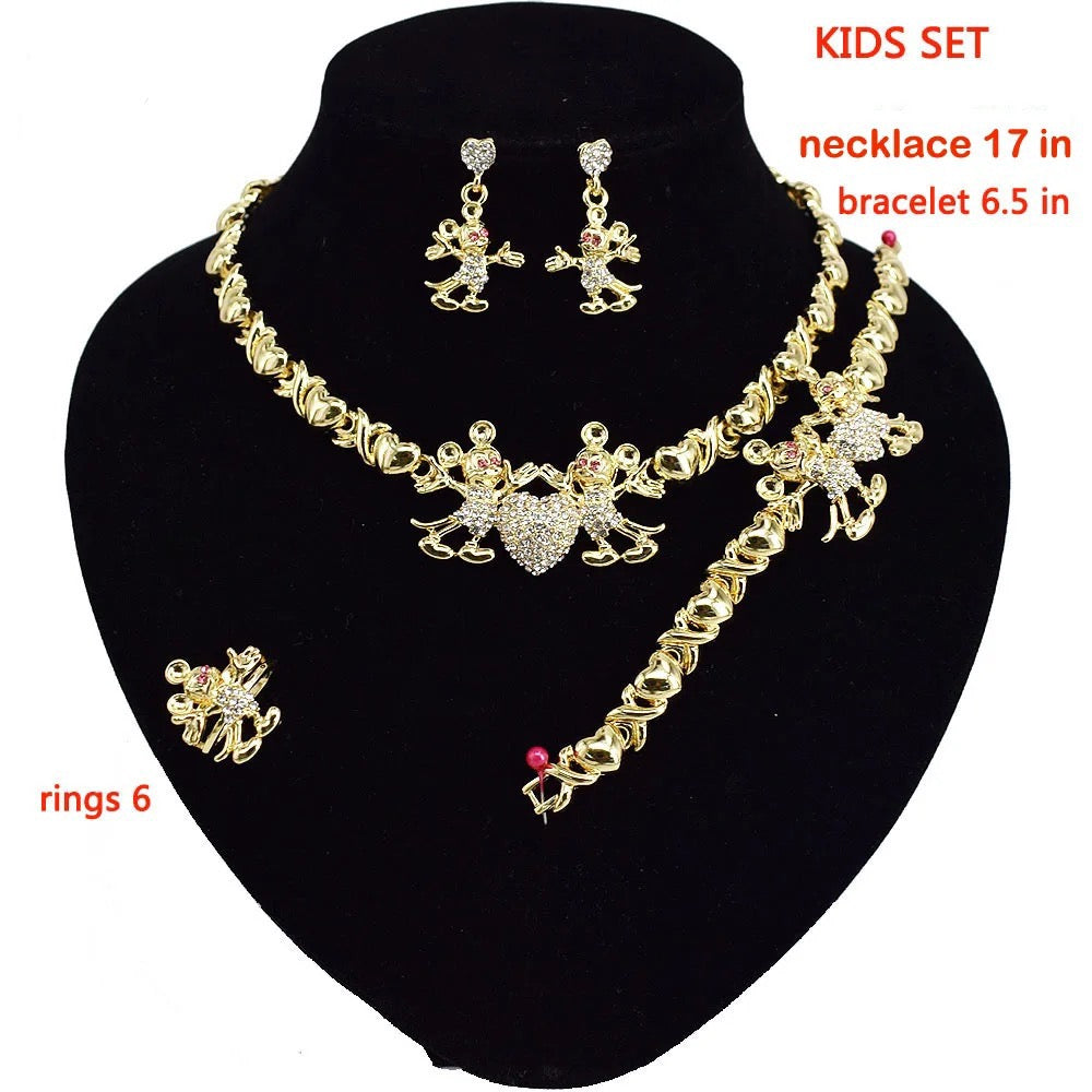 18k Gold Plated Kids Jewelry Set