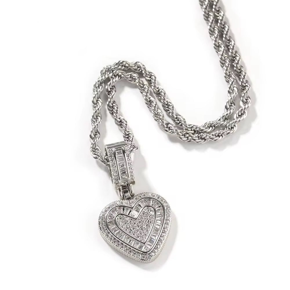 Blinged Out Dainty Heart Necklace