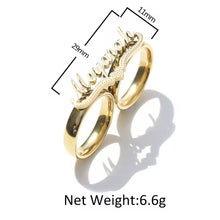 Load image into Gallery viewer, Cursive Two Finger Custom Ring

