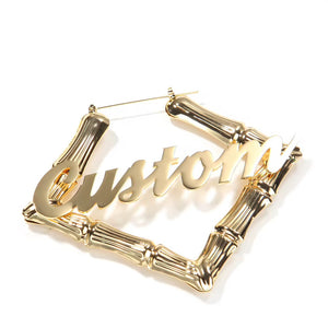 Personalized Bamboo Earrings