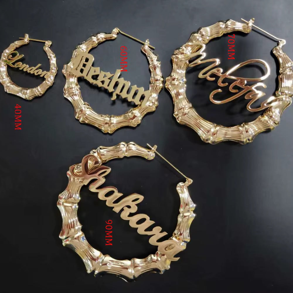 Personalized Bamboo Earrings