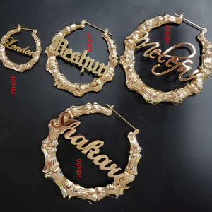 Personalized Bamboo Earrings