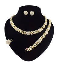 Load image into Gallery viewer, 18k Gold Plated XO Heart Necklace Jewelry Set
